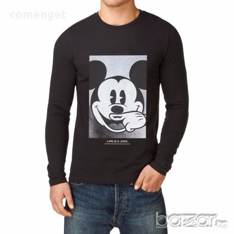 ТОП МОДЕЛ! Мъжки блузи с MICKEY MOUSE LIFE IS A JOKE принт! Създай модел с ТВОЯ идея!