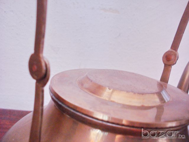 Стар бронзов чайник с капак, снимка 4 - Антикварни и старинни предмети - 7953554