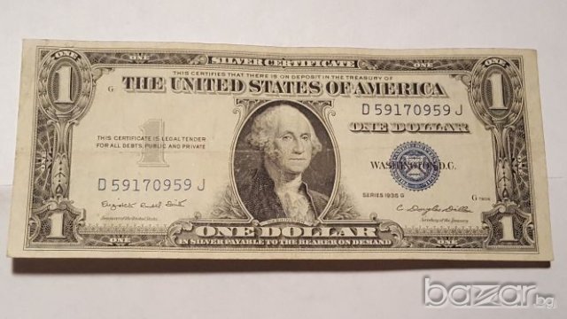 Рядко Срещана $ 1 Долар 1935-G с МОТО на гърба, снимка 3 - Нумизматика и бонистика - 19863275