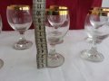 Ретро кристални чаши с златен кант , снимка 3