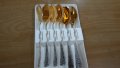 руски прибори  лъжички  позлатени посребрени в кутия , снимка 2