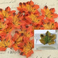 25 бр Изкуствени есенни листа листо за декорация и украса от текстил кленови, снимка 4 - Други - 23209937