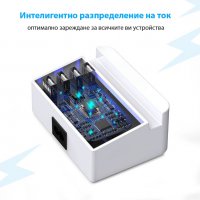 Зарядно устройство с 4USB порта 4А, Led дисплей, кабел 1.2M, Бял , снимка 16 - Оригинални зарядни - 24671867