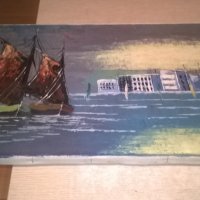 bernad-картина с яхти/море-100х35см-внос швеицария, снимка 2 - Колекции - 26042894