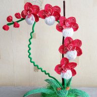 Орхидея от мъниста, снимка 10 - Декорация за дома - 16986339