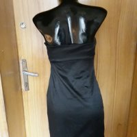 Черна къса рокля бюстие с катарами С, снимка 3 - Рокли - 23142949