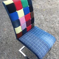 Дънкови кресла / Ръчно изработена дамаска , снимка 5 - Дивани и мека мебел - 22317721