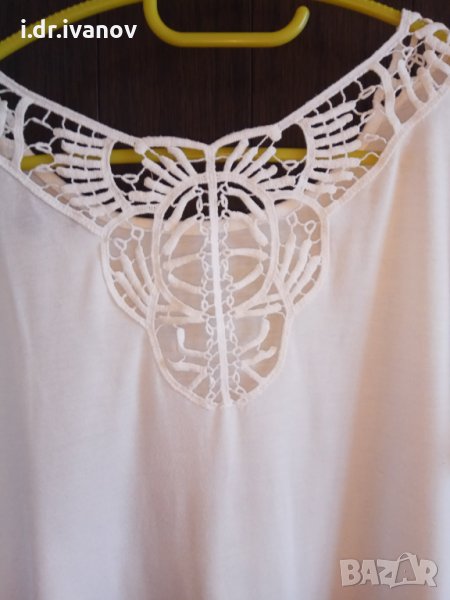 бяла блуза с дантела Л-ХЛ размер, снимка 1