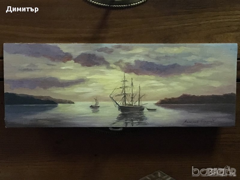 Картина миниатюра морски пейзаж от Василий Похомов, снимка 1