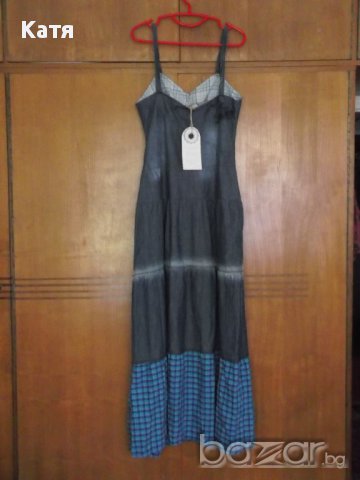 Намаление! Нова дълга дънкова рокля, размер L, снимка 2 - Рокли - 14946832