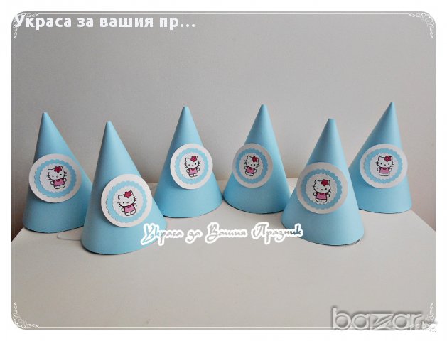 парти шапки с Хелоу Кити за детски рожден ден, снимка 5 - Други - 16880237