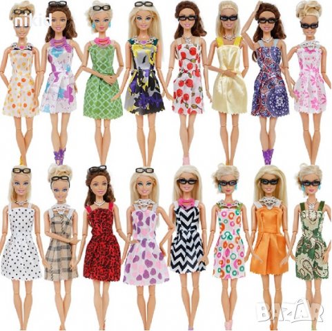 Сет 30 части рокли рокля и аксесоари за кукла Барби играчки, снимка 3 - Кукли - 23796360