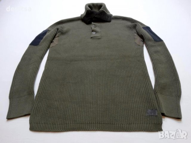G-star Raw Hunt 1/2 Closure Knit Magma Green Мъжки Пуловер Size XL, снимка 2 - Пуловери - 23744151
