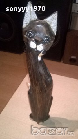 Голямо дървено коте-51х12х5см-внос швеицария, снимка 6 - Антикварни и старинни предмети - 16739689