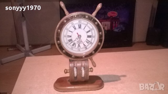 корабен рул с часовник-34х21х9см-внос швеицария, снимка 3 - Колекции - 26045390