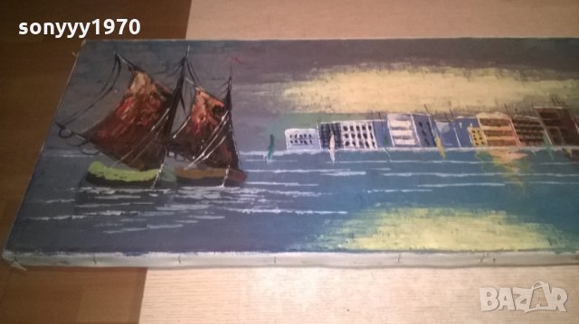 bernad-картина с яхти/море-100х35см-внос швеицария, снимка 2 - Колекции - 26042894