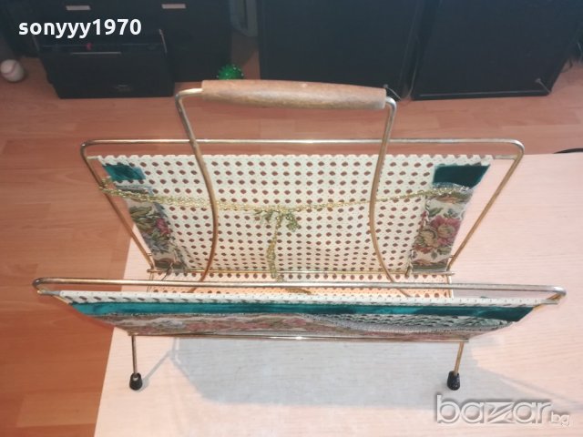 поставка за вестници-в златисто-метал и плат-внос швеицария, снимка 12 - Антикварни и старинни предмети - 21151180