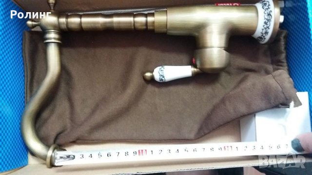 Смесител месингов ретро-лукс за кухня едноръкохватков "BRONZE" № 080518, снимка 2 - Смесители - 20713168