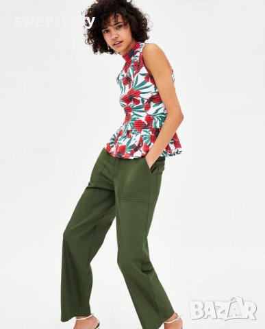  Zara-моден топ Флорал, снимка 2 - Корсети, бюстиета, топове - 25200573