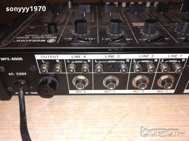 monacor mpx-6000 mixer-made in taiwan-внос швеицария, снимка 18 - Ресийвъри, усилватели, смесителни пултове - 20555304