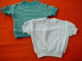 Две блузки, машинно плетени с къс ръкав за 1-2 годинки, снимка 2