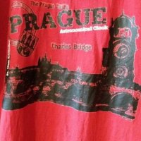 Мъж.тениска-"PRAGUE"-/памук+ликра/,цвят-червен. Закупена от Германия., снимка 3 - Тениски - 21859368