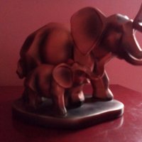 Слон с малко слонче.Масивна,стилизирана пластика, снимка 7 - Статуетки - 19920897
