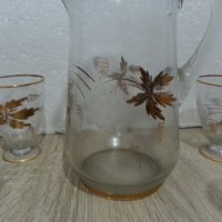 Ретро стъклени  чаши и кана , снимка 12 - Антикварни и старинни предмети - 22743899