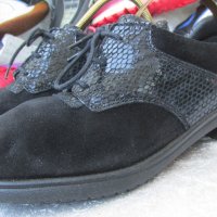 КАТО НОВИ дамски обувки 37 - 38 original ROHDE®, 100% естествен набук + естествена змийска кожа, снимка 2 - Дамски ежедневни обувки - 19913888