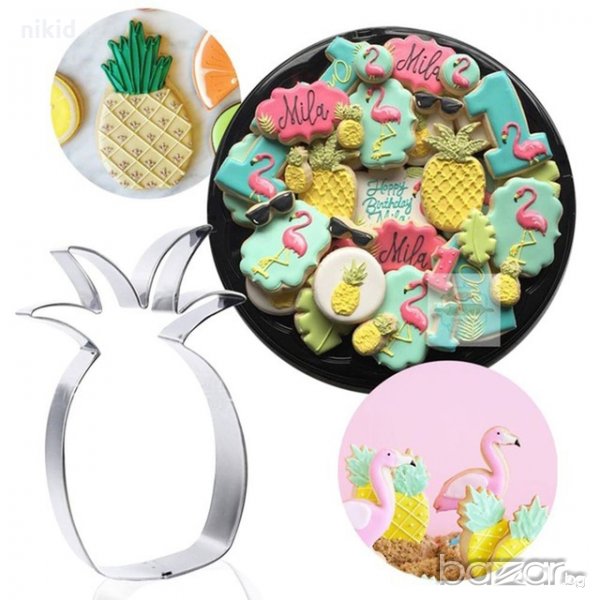 голям Ананас метален резец форма декорация украса сладки бисквитки фондан тесто, снимка 1