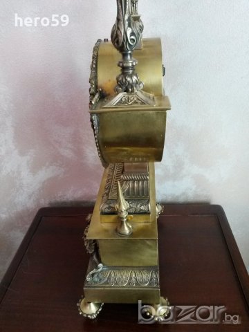Много рядък Турски бронзов каминен  часовник/Ottoman Turkich Clock/, снимка 13 - Колекции - 21102895