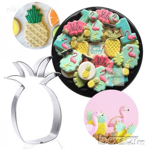 голям Ананас метален резец форма декорация украса сладки бисквитки фондан тесто