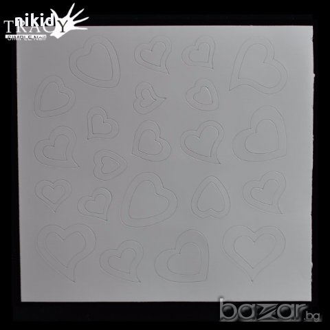 бели сърца  маникюр лепенки за нокти, снимка 2 - Продукти за маникюр - 17257634
