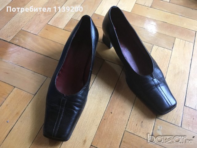 Go Max 37 черни дамски обувки естествена кожа, снимка 3 - Дамски обувки на ток - 20560900