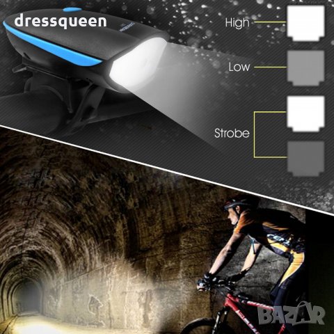 2141 Мощен LED  T6 фар със електронен звънез за велосипед, снимка 6 - Аксесоари за велосипеди - 24774600