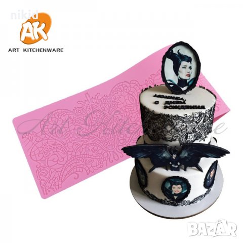 Голям вплетен Лотус мрежа захарна дантела борд силиконов молд форма гъмпейст торта, снимка 2 - Форми - 21713198