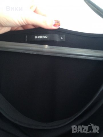 Елегантна черна блуза, снимка 5 - Блузи с дълъг ръкав и пуловери - 24300427