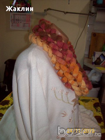 Шал, шал-снуд - ръчна изработка, снимка 6 - Шапки - 16544729