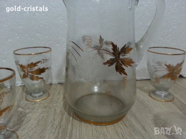 Ретро стъклени  чаши и кана , снимка 12 - Антикварни и старинни предмети - 22743899