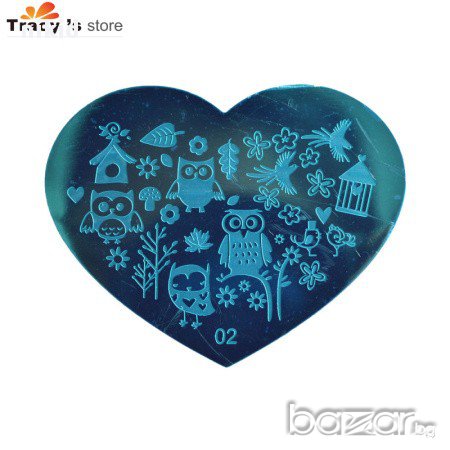 сърце Шаблон за щампа печати за нокти плочка различни + подарък, снимка 4 - Продукти за маникюр - 14837549