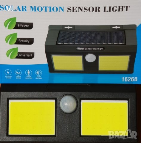 Двойна Соларна , LED лампа-стенен монтаж+PIR датчик за движение 20W-3 модела, снимка 7 - Лампи за стена - 24544660