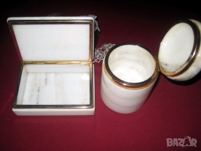 Мраморна кутия сейф, лот сребро, гривни, пръстени, бижута, кутийка, снимка 3 - Антикварни и старинни предмети - 23651738