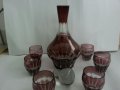 Ретро стъклени чаши с гарафа цветно стъкло , снимка 11
