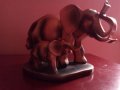 Слон с малко слонче.Масивна,стилизирана пластика, снимка 7