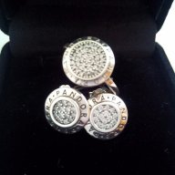 Сребърни стерлинги пръстен и обеци в стил PANDORA Проба S925, код 0521, снимка 2 - Бижутерийни комплекти - 12781302