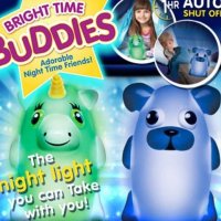 Нощна лампа за гушкане Bright Time Buddies -ЕДНОРОГ , снимка 2 - Рисуване и оцветяване - 20112658