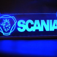 Светеща LED Гравирана Табела Scania/скания 12 или 24 волта., снимка 1 - Аксесоари и консумативи - 12096458