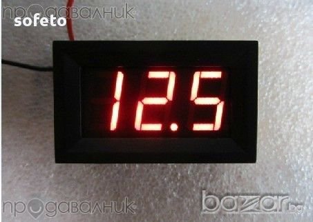 Дигитален волтметър 4,5-30в Червен цвят, снимка 1