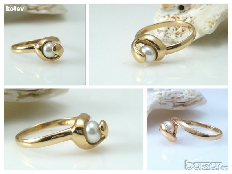 продаден!златен пръстен ЗАРАЖДАНЕТО НА ПЕРЛАТА 2.63 грама №56, снимка 1