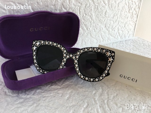 Gucci дамски слънчеви очила с звезди камъни, снимка 6 - Слънчеви и диоптрични очила - 23456402